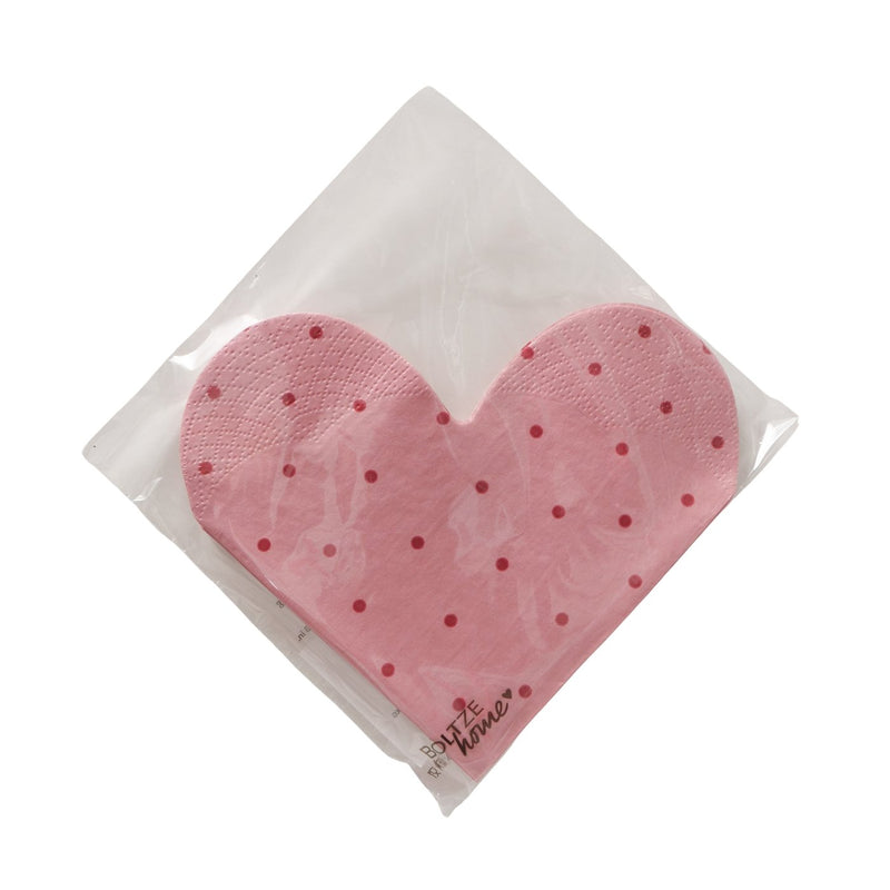 12 Pack Pink Heart Shaped Napkins