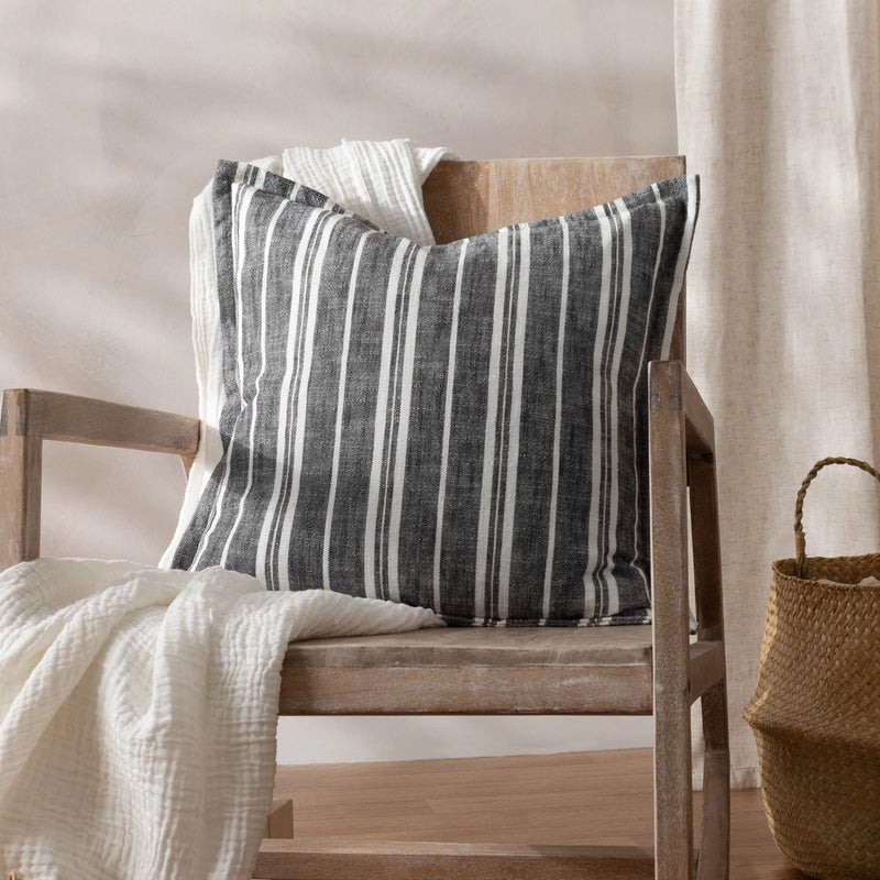 50x50 Black & White Stripe Cushion