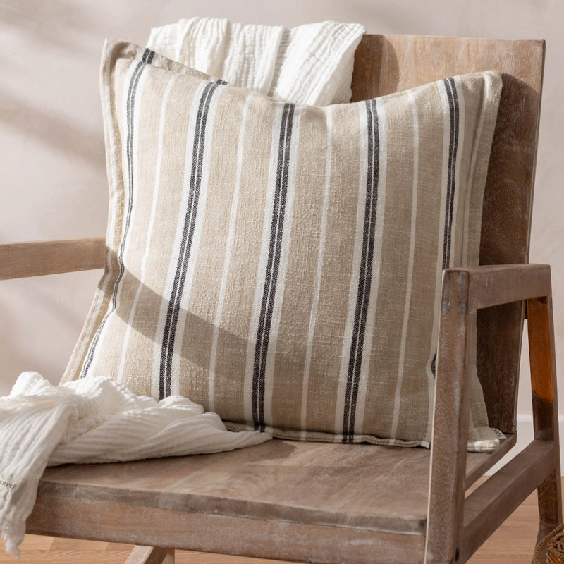 Natural Block Stripe 50x50cm Cushion