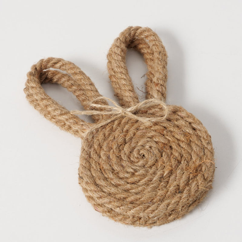 S/2 Jute Bunny Ear Coasters