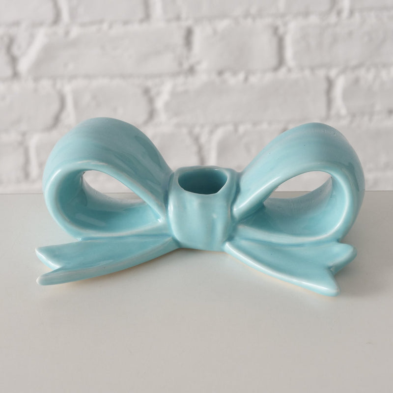 Blue Bow Candle Holder
