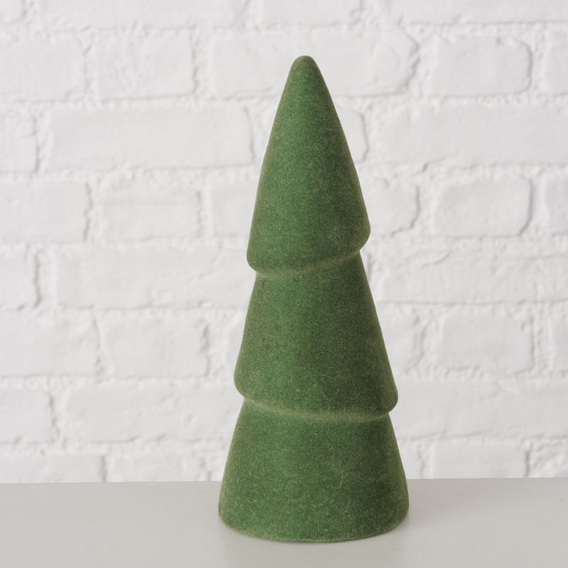 23cm Green Flocked Decorative Tree