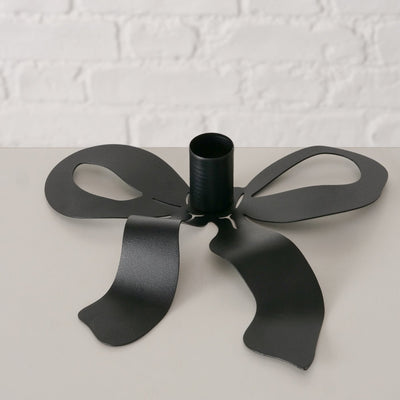 Matte Black Bow Candle Holder