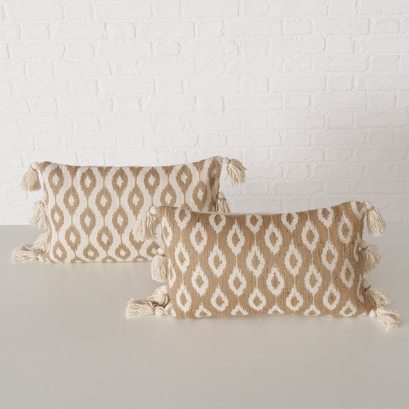 Natural Patterned Tassel Cushion