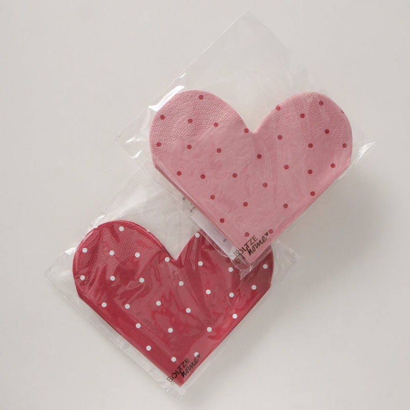 12 Pack Pink Heart Shaped Napkins