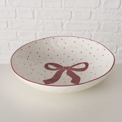 Red Bow Glazed Large Bowl