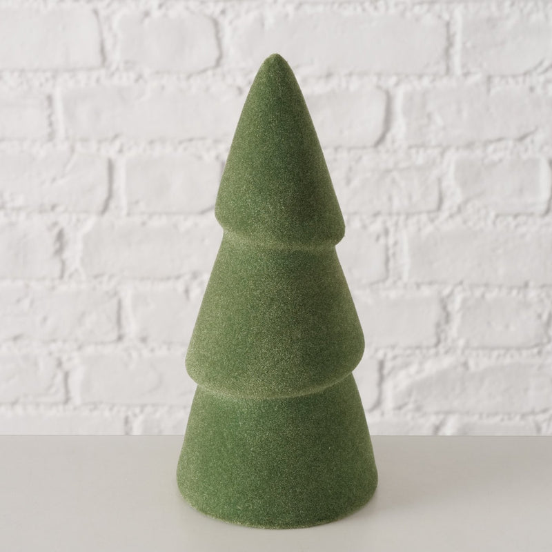 18cm Green Flocked Decorative Tree