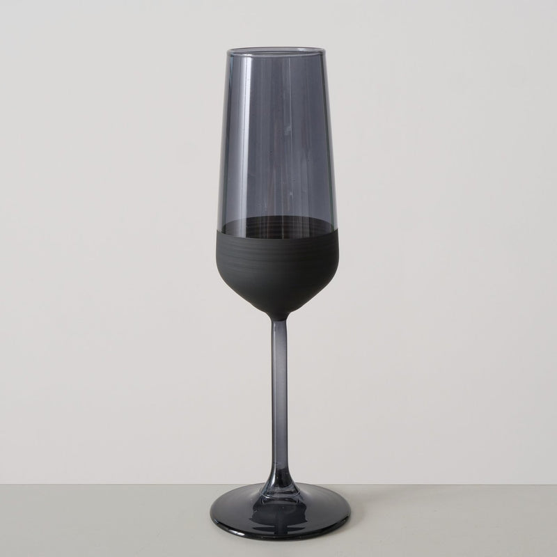 Black Champagne Glass