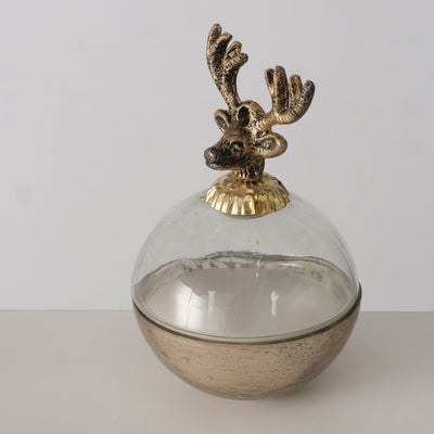 Reindeer Bauble Candle Pot