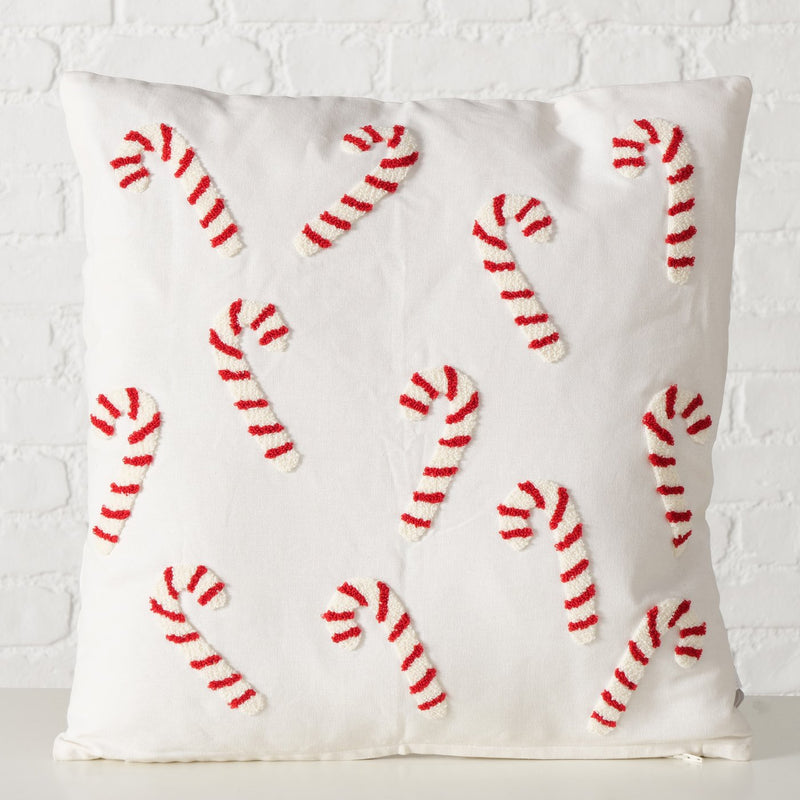 White Candy Cane Cushion 45x45cm