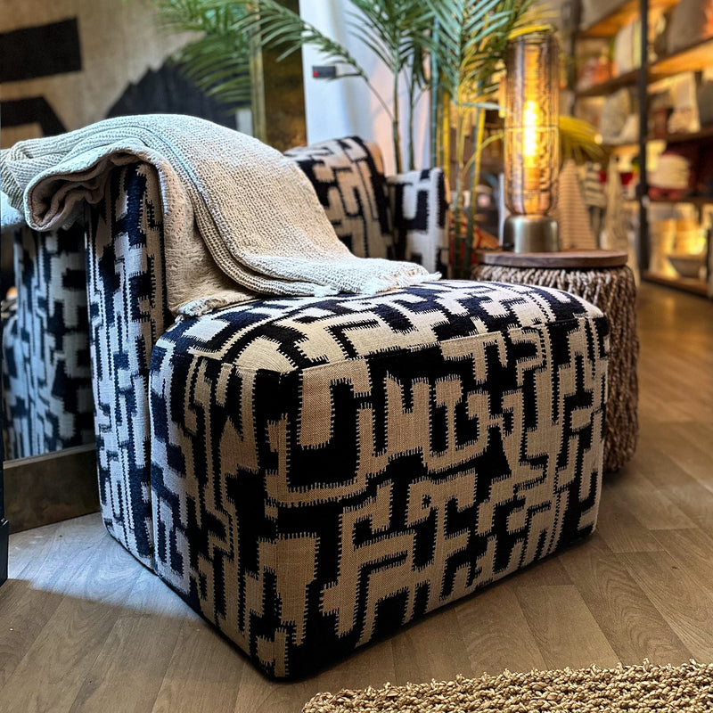 Sand/Black Maze Club Chair