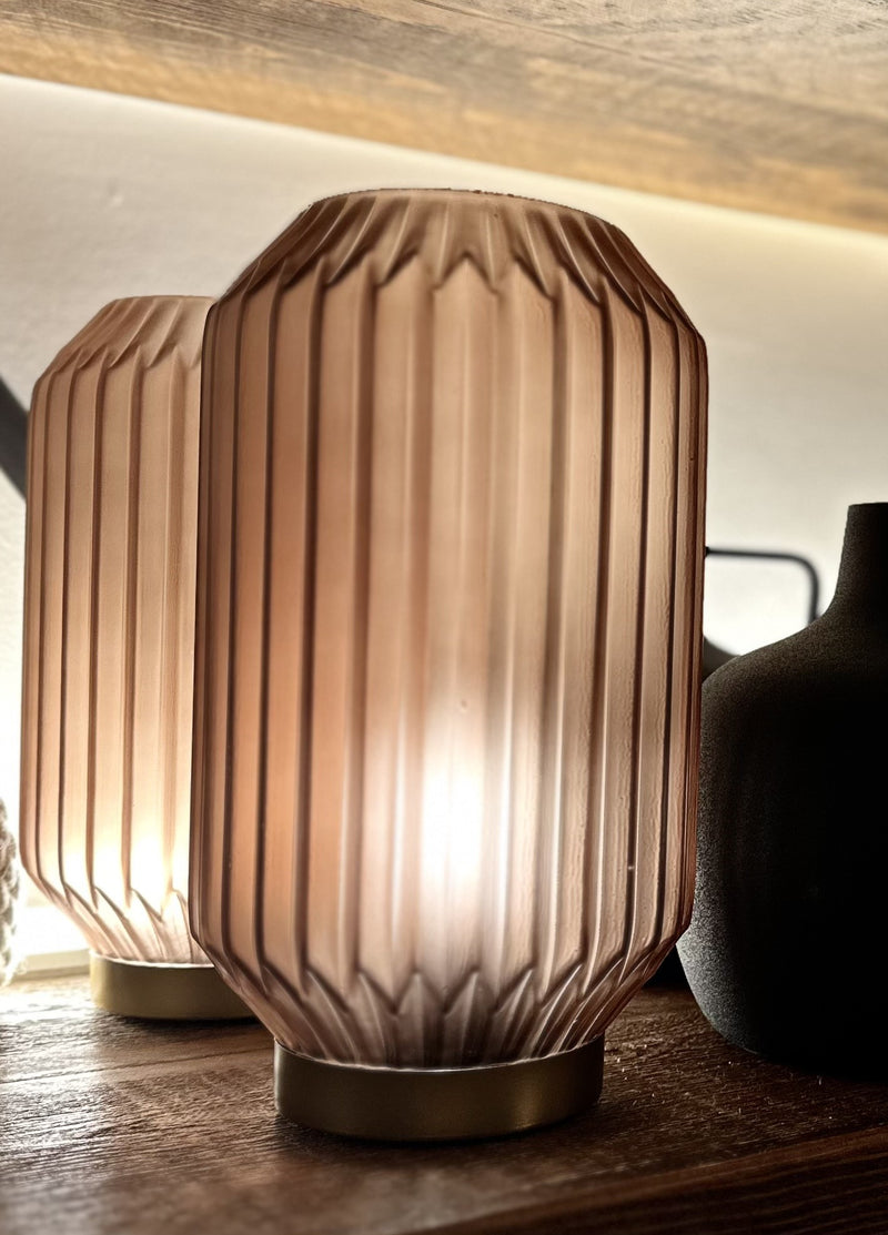 Matte Coffee Glass Table Lamp