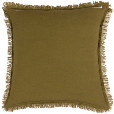 45x45 Moss Green Fringed Edge Cushion