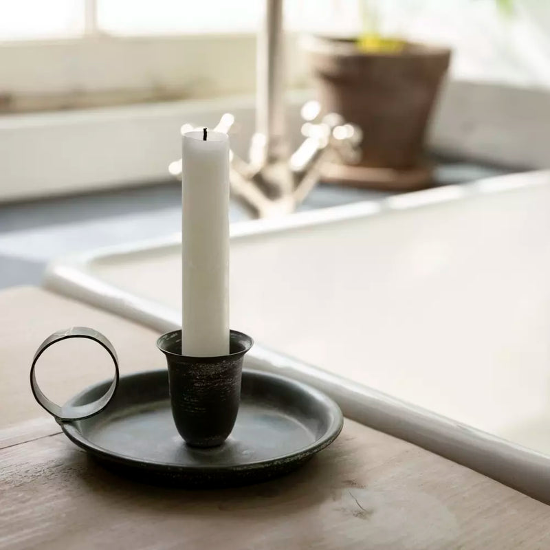 Distressed Metal Candle Holder