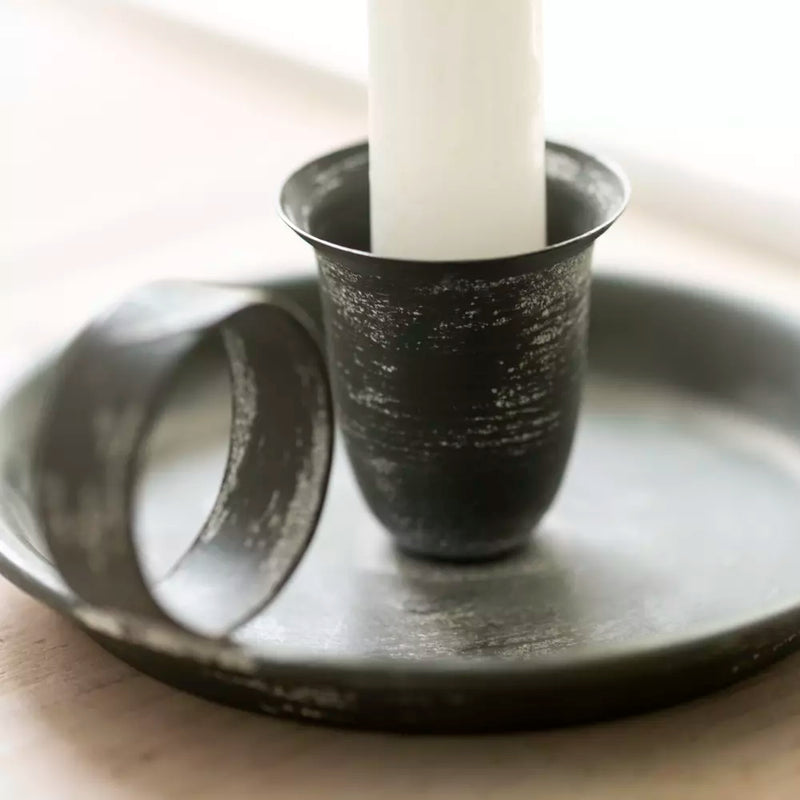 Distressed Metal Candle Holder
