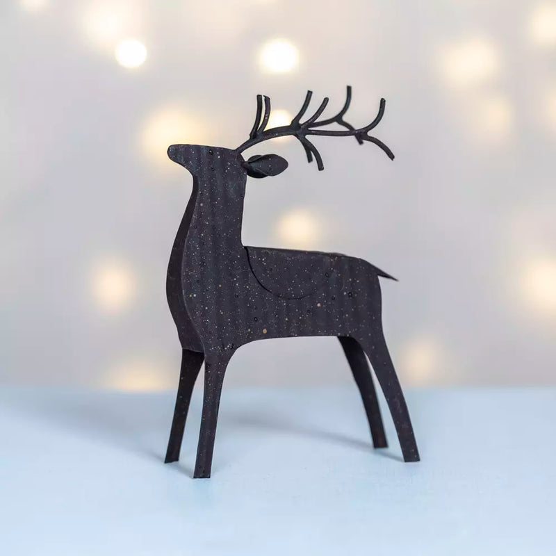 Dark Brown Rustic Reindeer Decoration