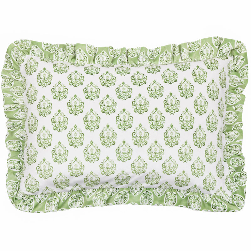 Green Printed Velvet Cushion 40x60