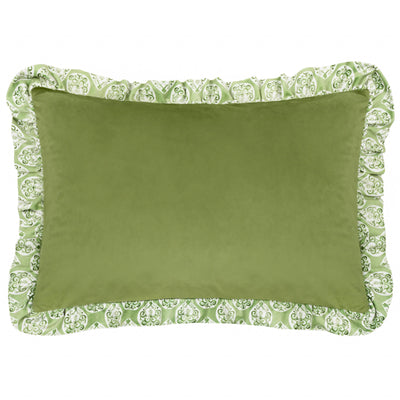 Green Printed Velvet Cushion 40x60