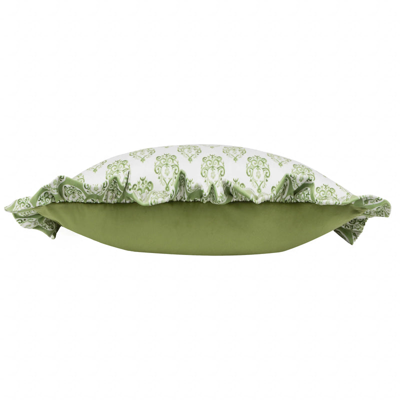 Green Printed Velvet Cushion 40x60