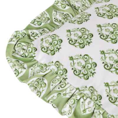 Green Printed Velvet Cushion 40x60