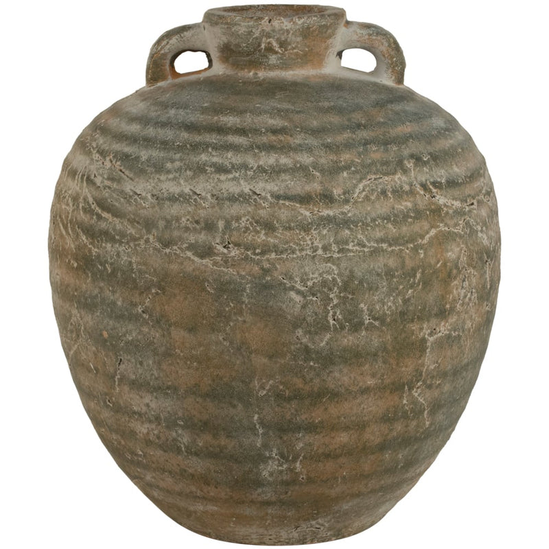 Large Distressed Ribbed Vase