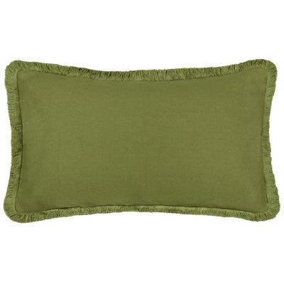 Green Leaves Embroidered Cushion