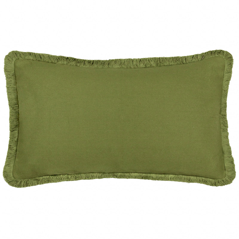 Green Leaves Embroidered Cushion