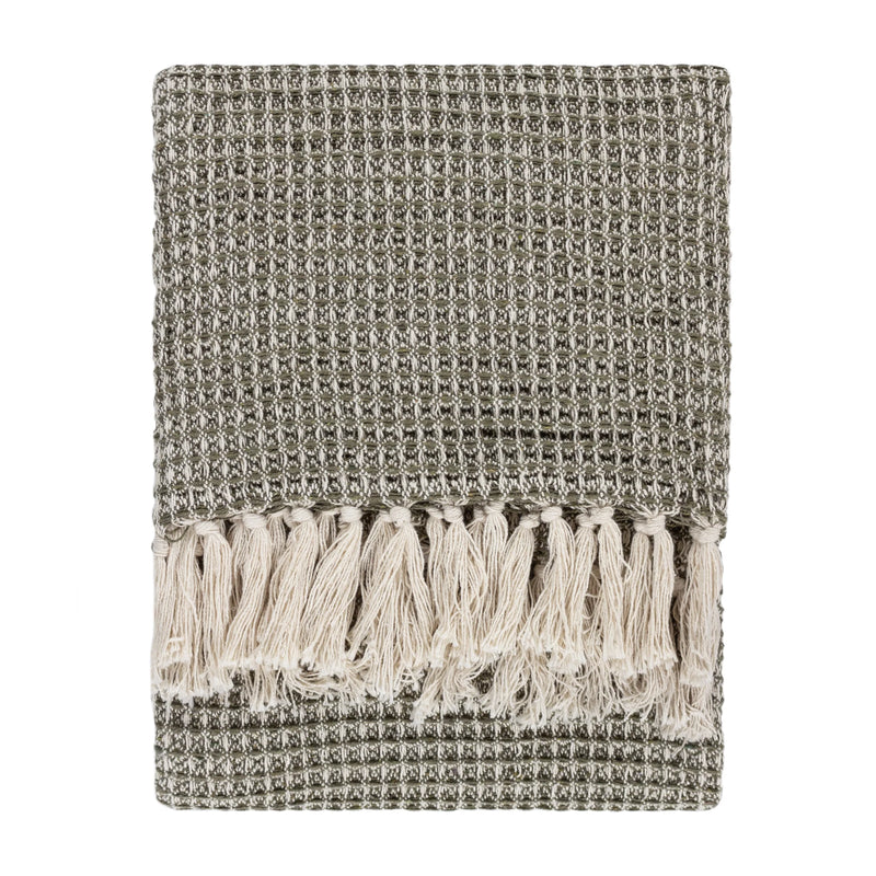 Sage Green Waffle Throw 150x200cm