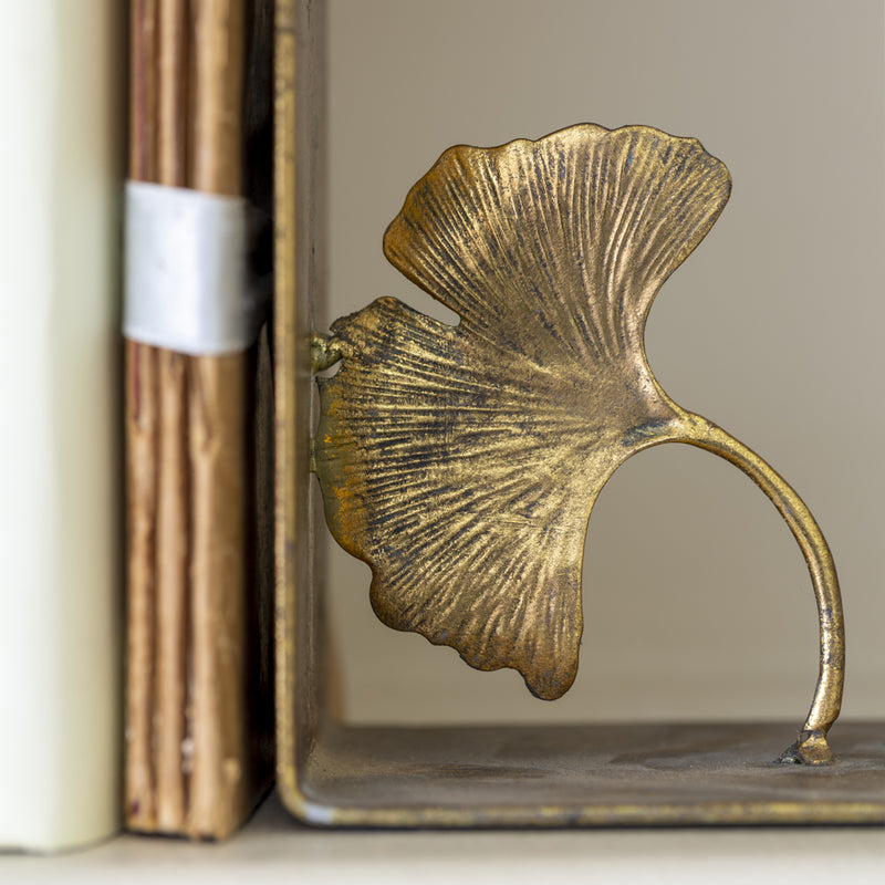 S/2 Gold Lotus Bookends