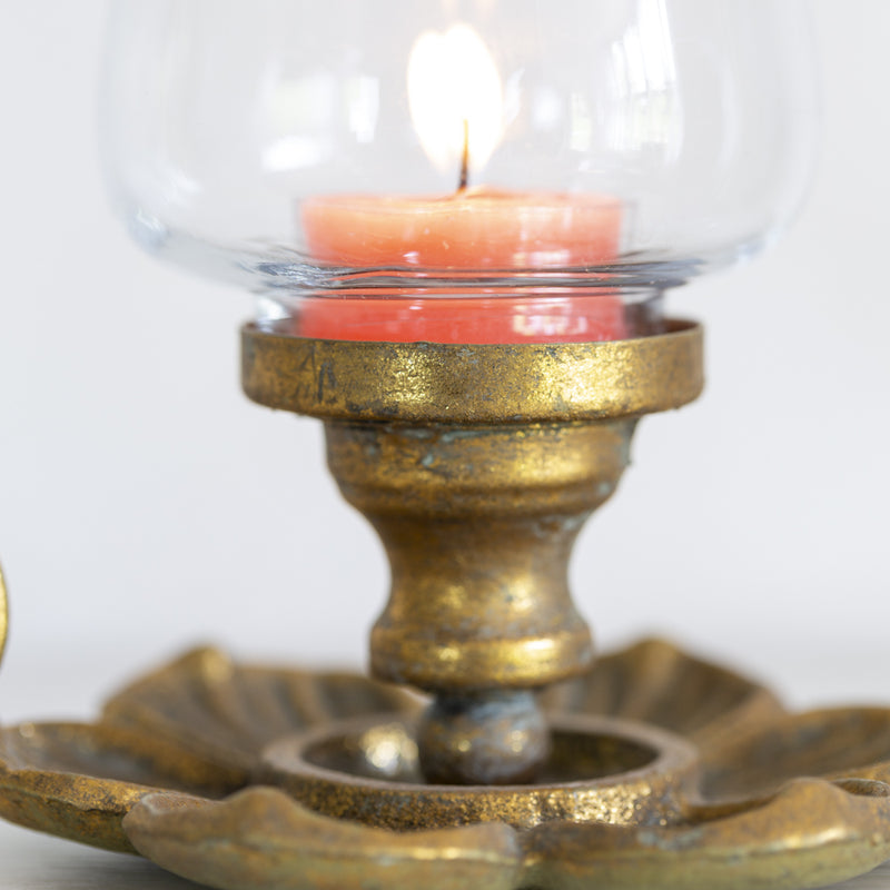 Antique Gold Effect Magnolia Lantern