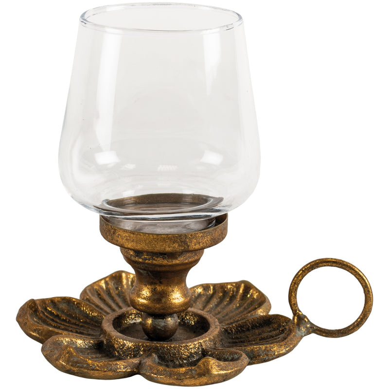 Antique Gold Effect Magnolia Lantern