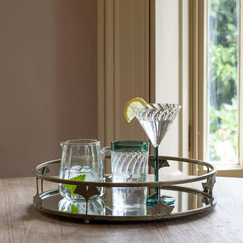 Deco Swirl Green Cocktail Glass