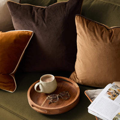 Chocolate/Caramel Velvet Cushion 45x45cm