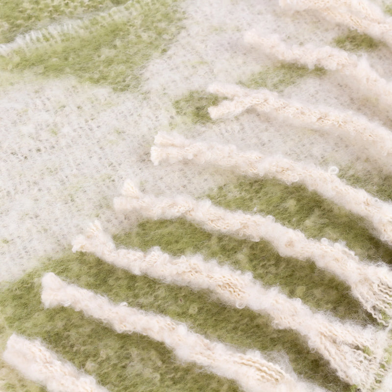 130x180cm Olive/Cream Abstract Throw