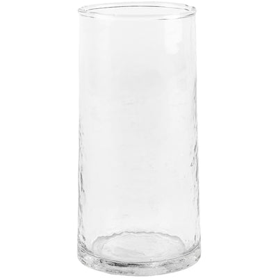 Tall Hammered Drinking Glass