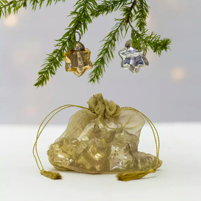 S/10 Gold & Silver Star Bauble