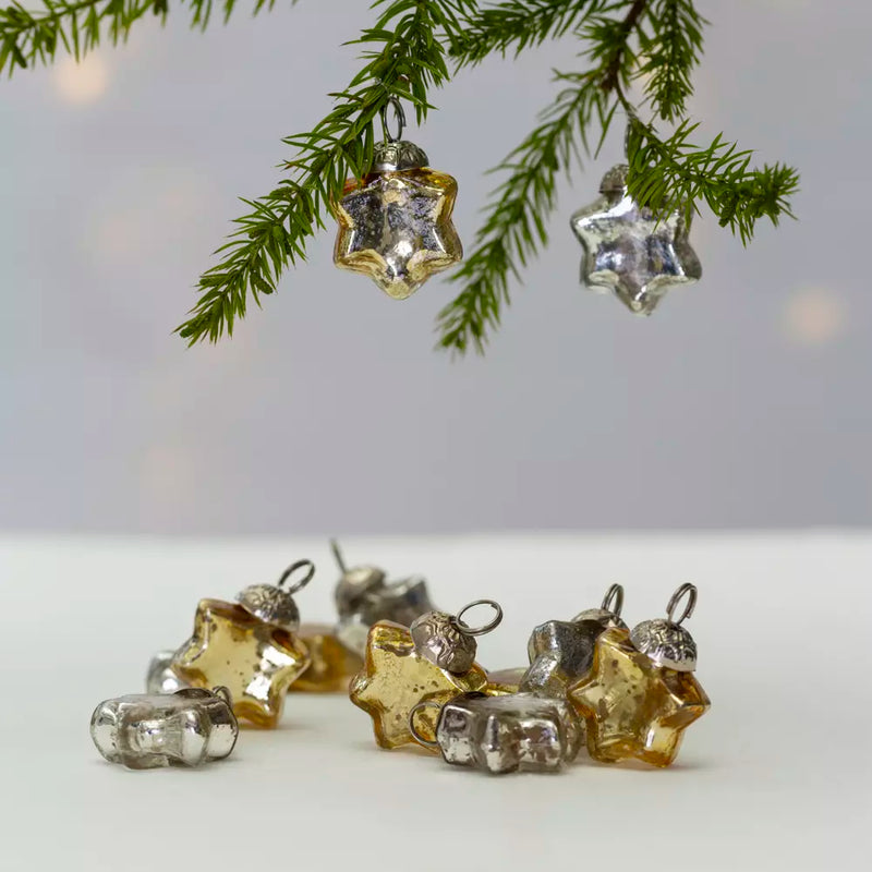 S/10 Gold & Silver Star Bauble