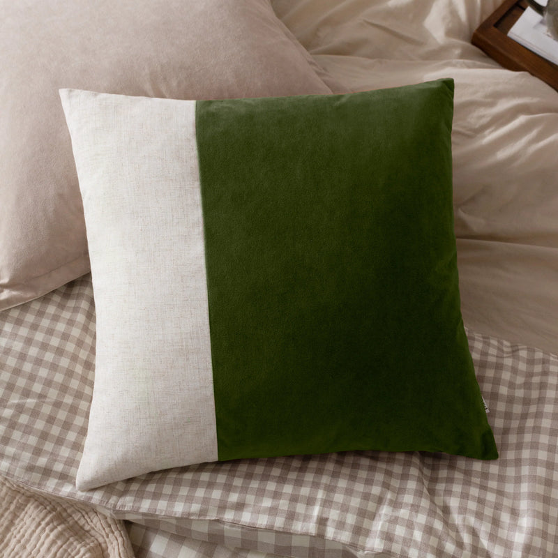 Olive Split Velvet Cushion