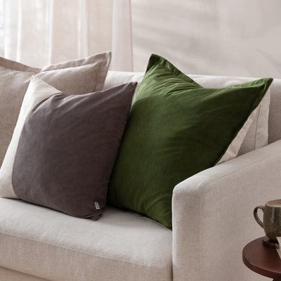 Taupe Split Velvet Cushion