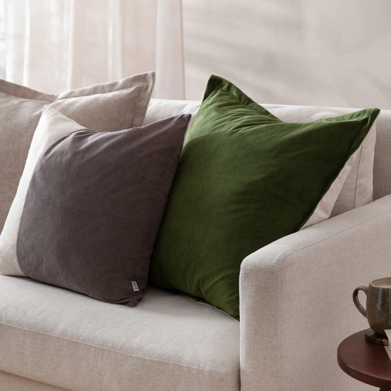 Taupe Split Velvet Cushion