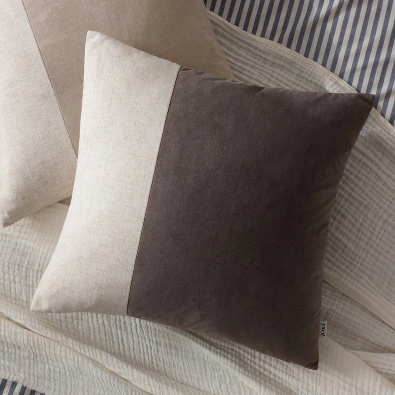 Taupe Split Velvet Cushion