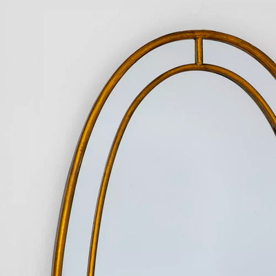 Antique Bronze Oval Mirror