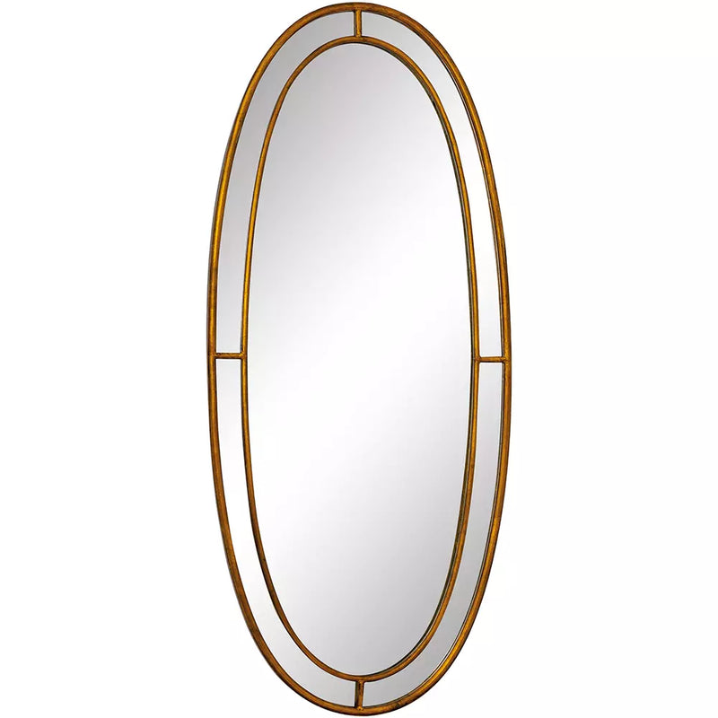 Antique Bronze Oval Mirror