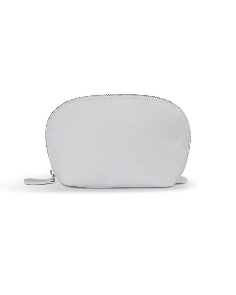 Faux Leather Cream Makeup Bag