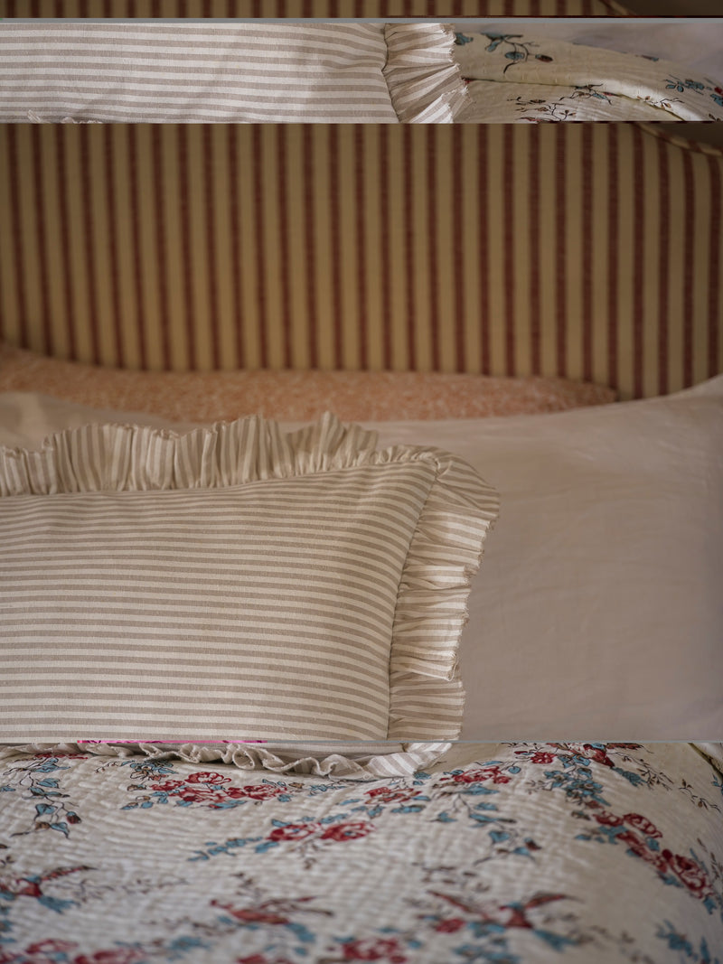 40x90cm Frill Edge Stripe Cushion