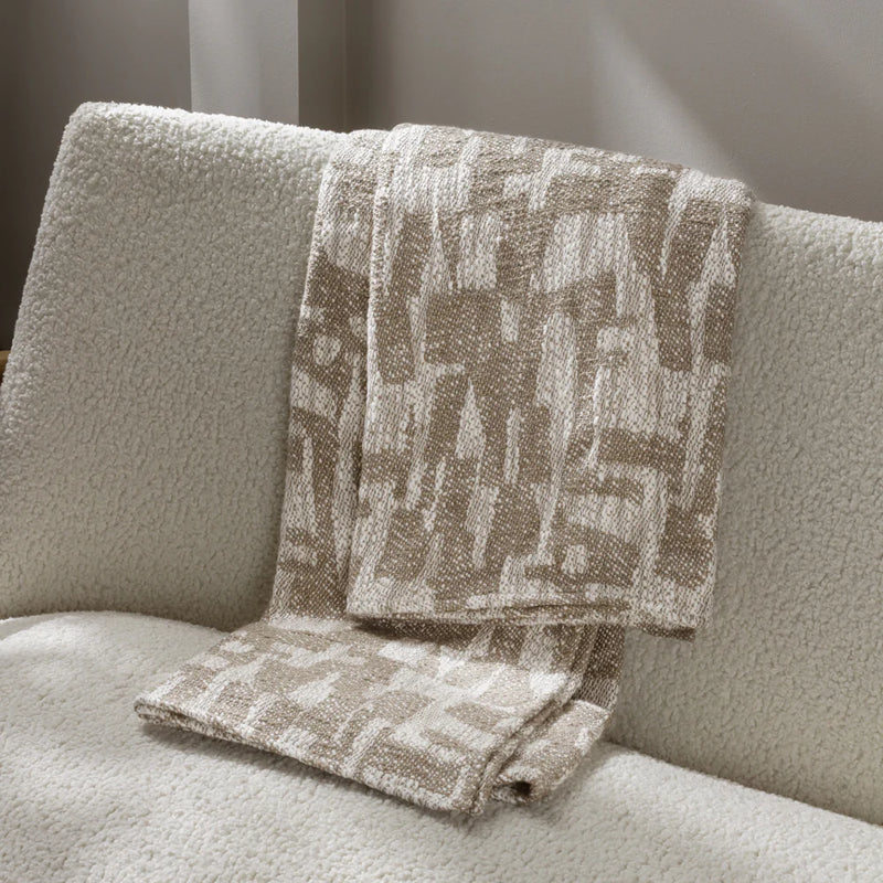 Taupe Jacquard Throw 130x180cm