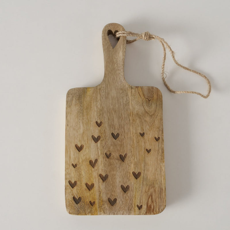 Mango Wood Heart Motif Chopping Board