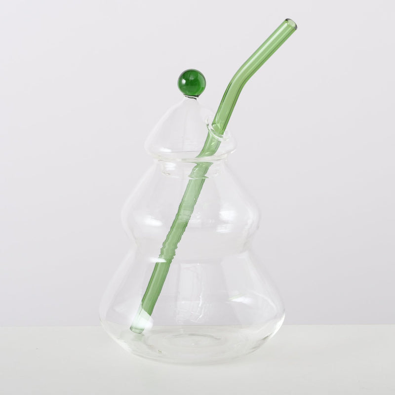 Tree Shaped Glass With Straw