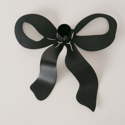 Matte Black Bow Candle Holder
