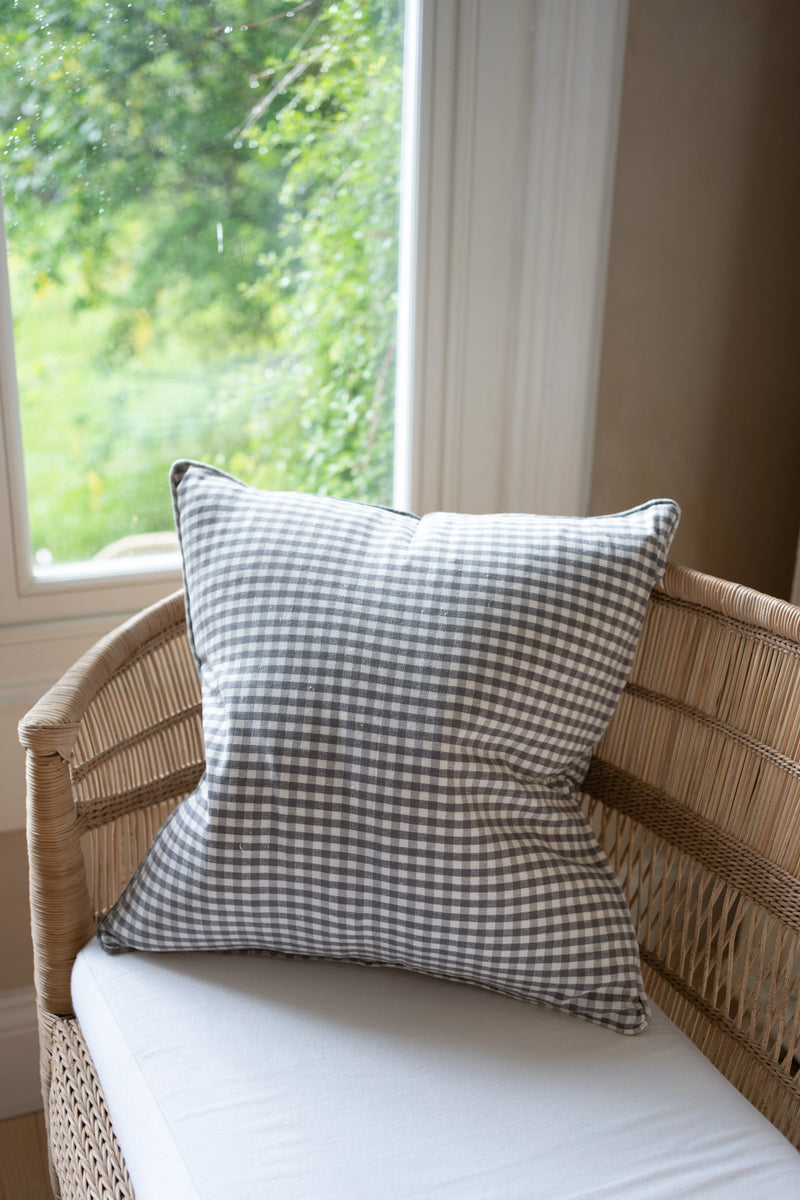 Gingham Ash Cushion 50x50cm